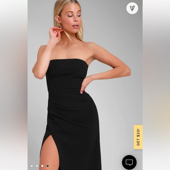 Lulus Foxy Black Strapless Maxi Dress Size M - Picture 2 of 7